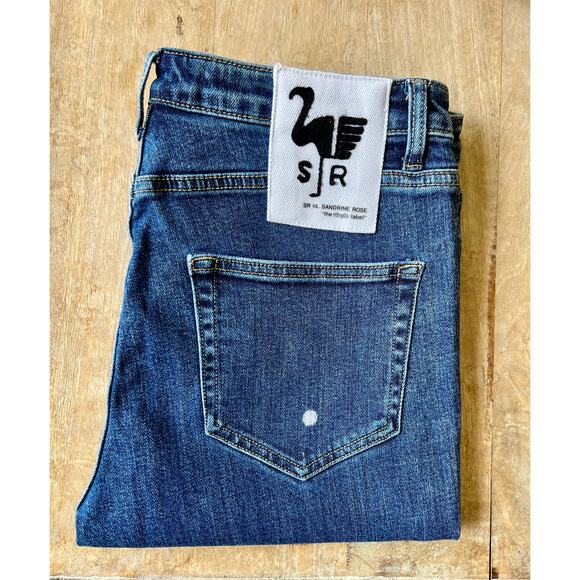 Free People/Sandrine Rose Polka Dot Straight Jeans - Size 31 NWOT - Picture 4 of 4